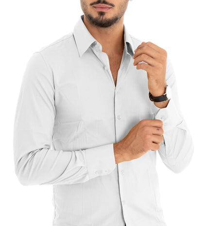 Kris - Camicia Uomo Colletto Francese Bianca Elegante