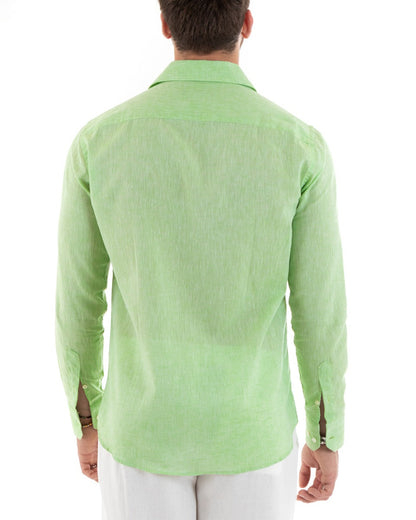 Emanuele – Camicia uomo sartoriale collo francese verde