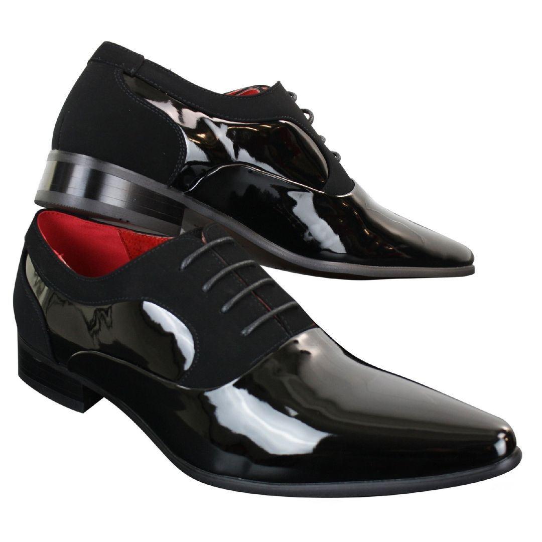 Marcello – Scarpe Uomo Vernice e Camoscio Lucido con Lacci Design Italiano