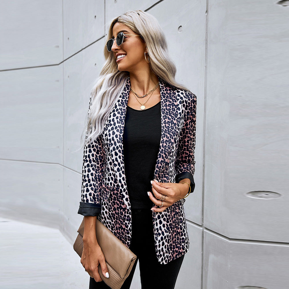 Sabrina – Blazer A Stampa Leopardata Con Vestibilità Ampia