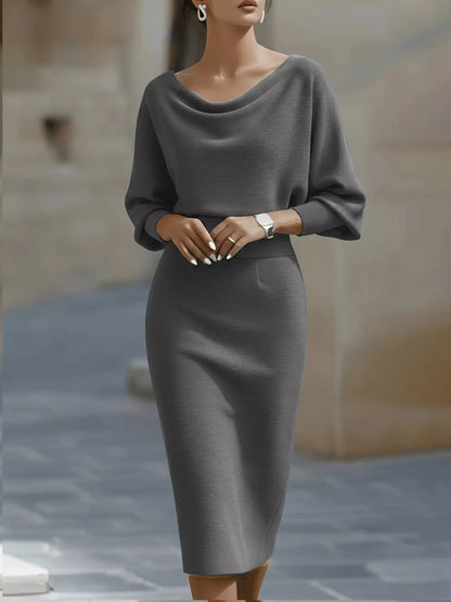Lavinia - Abito Bodycon Collo Drappeggiato Donna Elegante