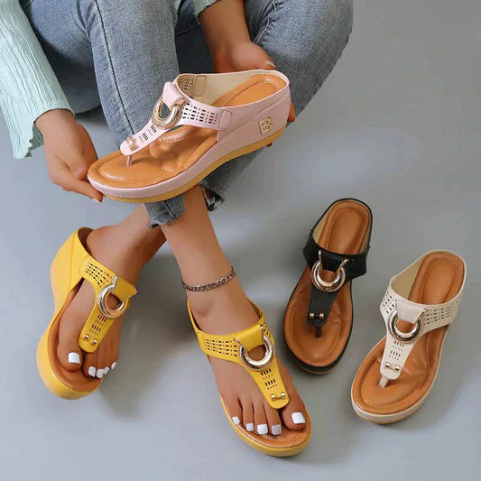 Miranda – Sandali con Zeppa in Pelle Stile Fresco