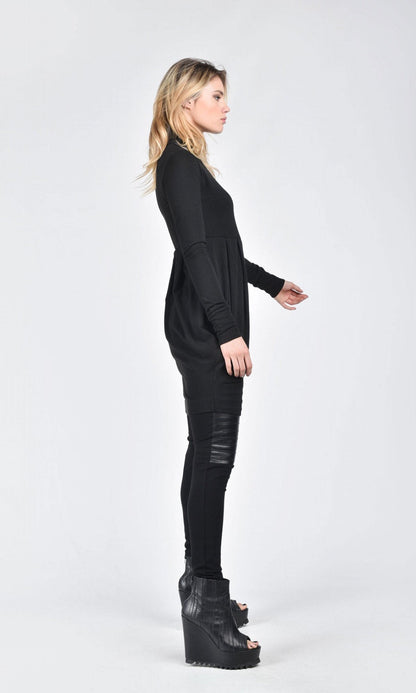 Quinella - Abito Tunica Collo Alto Maglia Fine Donna Elegante