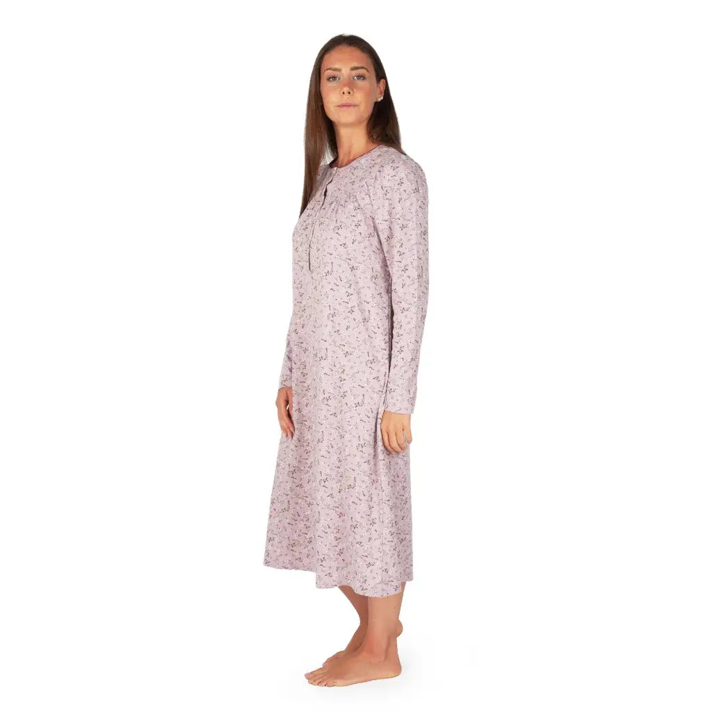 Quintella - Camicia da Notte Donna Serafino Manica Lunga Calda