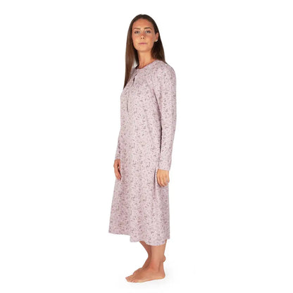 Quintella - Camicia da Notte Donna Serafino Manica Lunga Calda
