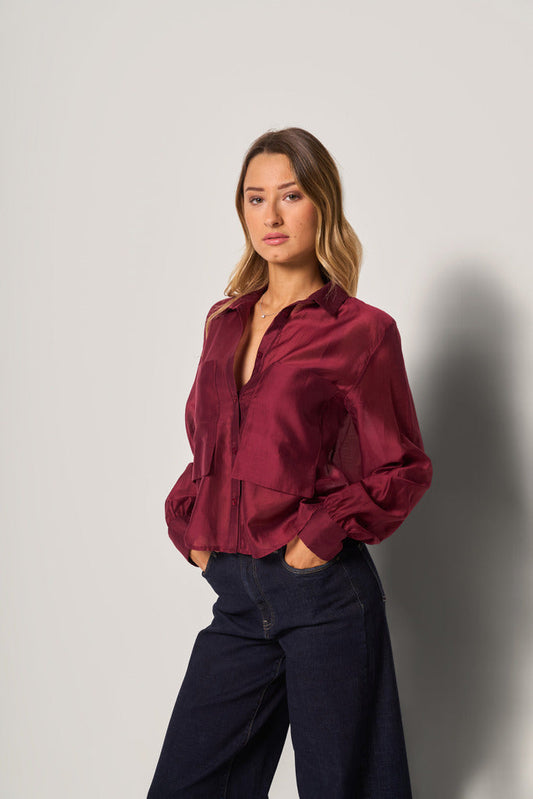 Quirilda - Camicia Cropped Donna Basic Moderna Essenziale