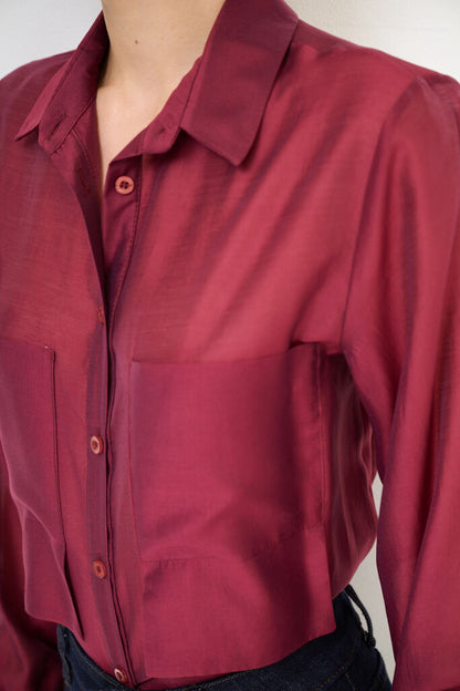 Quirilda - Camicia Cropped Donna Basic Moderna Essenziale