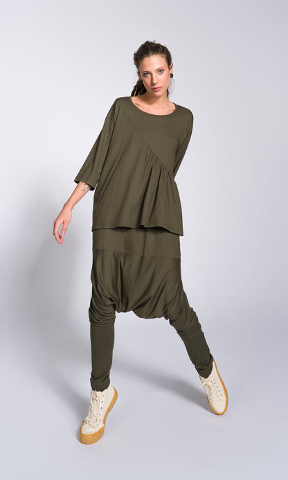 Quinara - Blusa Ampia Donna Arricciatura Frontale Moderna
