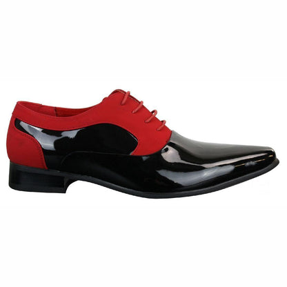 Marcello – Scarpe Uomo Vernice e Camoscio Lucido con Lacci Design Italiano