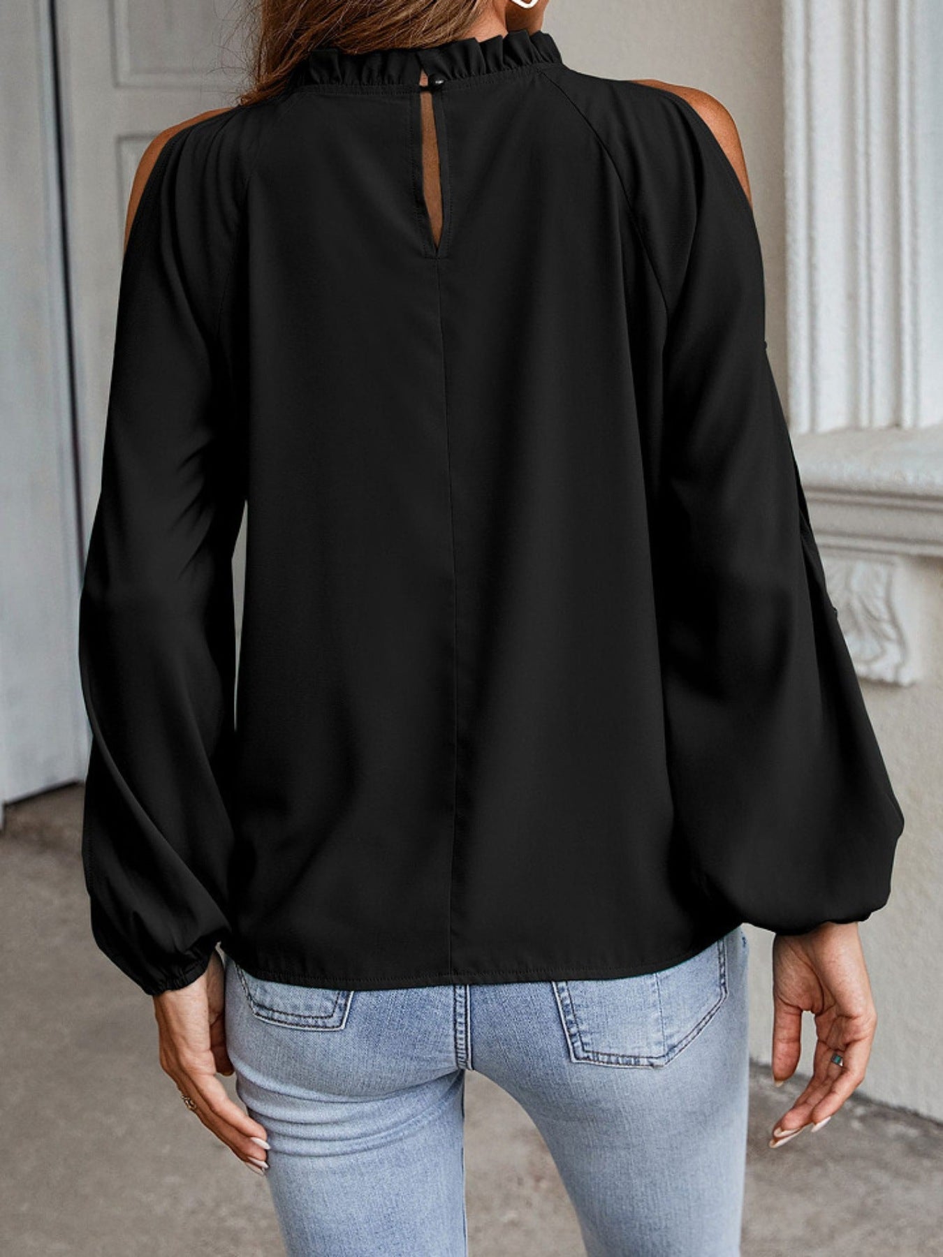 Miriam - Blusa Collo Volant Spalle Scoperte Donna Elegante