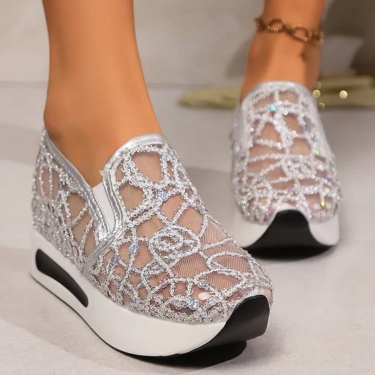 Ninetta - Sneakers Donna Alte con Paillettes Eleganti