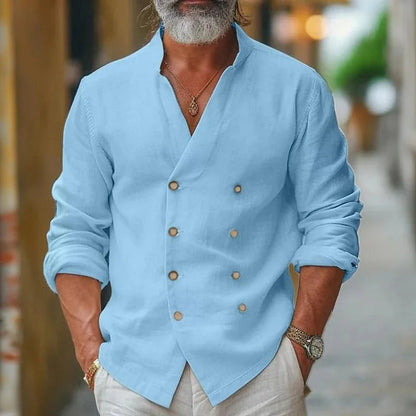Biagio – Camicia Da Uomo Con Scollo A V E Design Avvolgente