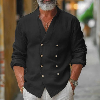 Biagio – Camicia Da Uomo Con Scollo A V E Design Avvolgente
