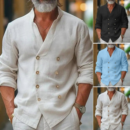 Biagio – Camicia Da Uomo Con Scollo A V E Design Avvolgente