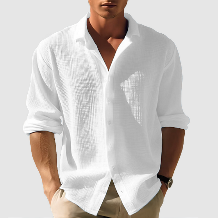 Bernardo – Camicia Da Uomo A Maniche Lunghe Bottonata Ed Elegante