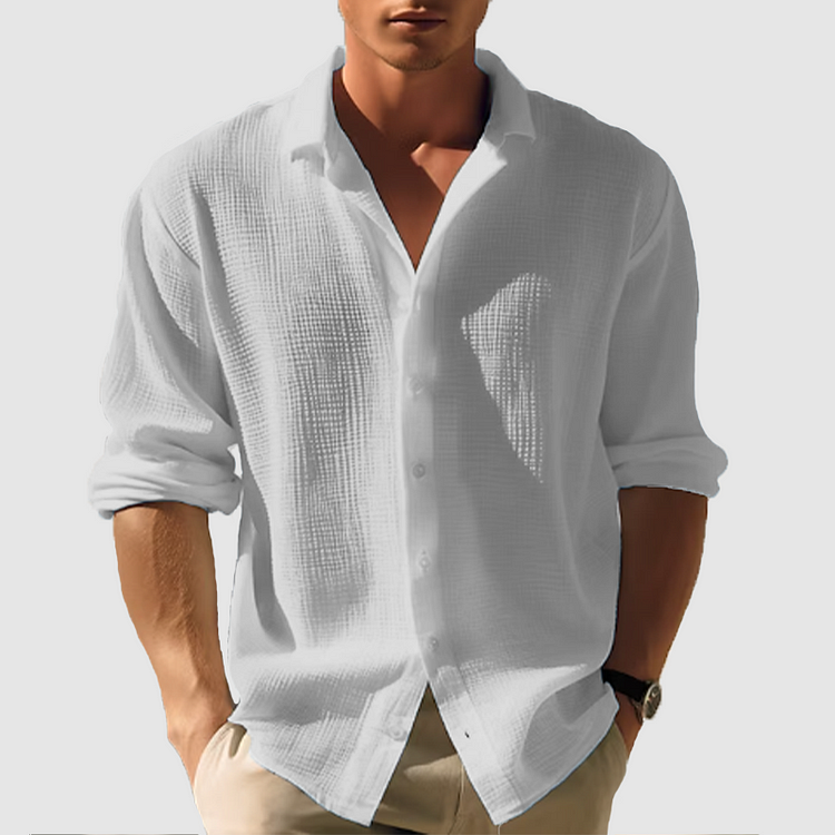 Bernardo – Camicia Da Uomo A Maniche Lunghe Bottonata Ed Elegante