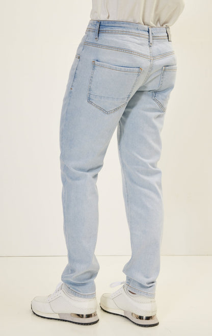 Lionello - Jeans Uomo Aderenti Blu Chiaro Classici