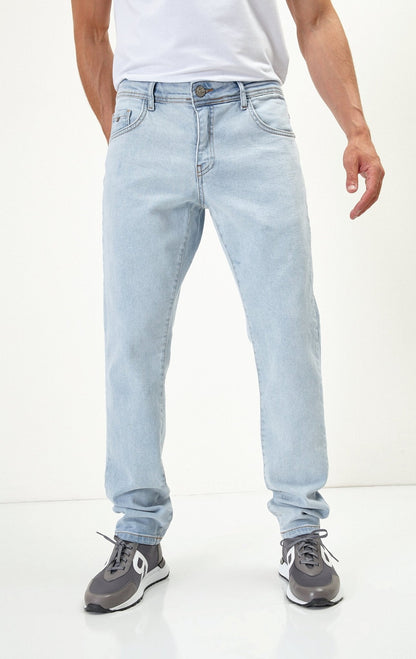 Lionello - Jeans Uomo Aderenti Blu Chiaro Classici
