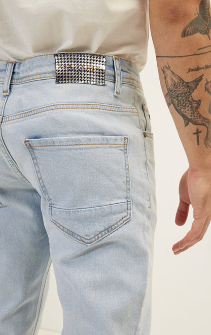 Lionello - Jeans Uomo Aderenti Blu Chiaro Classici