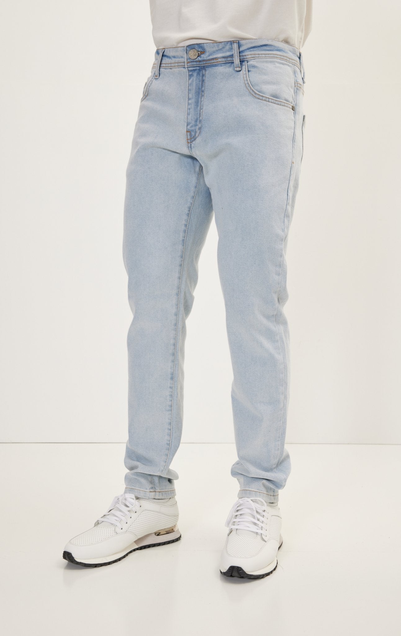 Lionello - Jeans Uomo Aderenti Blu Chiaro Classici