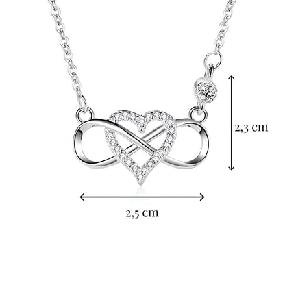 Monica - Collana Cuore Infinito Zirconi Argento Donna