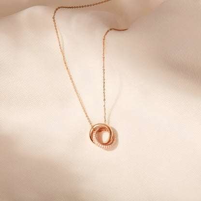 Adele - Collana Doppio Anello Intrecciato Argento Donna