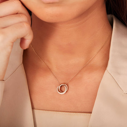 Adele - Collana Doppio Anello Intrecciato Argento Donna