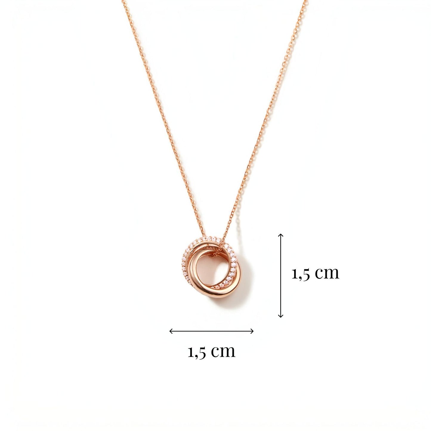 Adele - Collana Doppio Anello Intrecciato Argento Donna