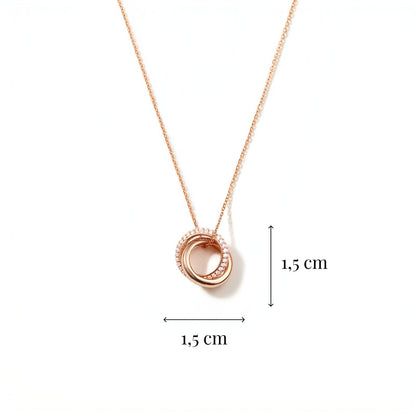 Adele - Collana Doppio Anello Intrecciato Argento Donna
