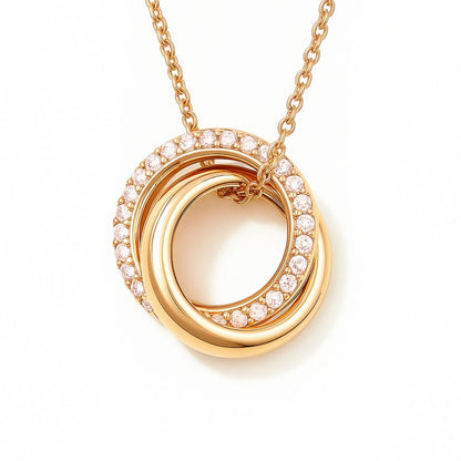 Adele - Collana Doppio Anello Intrecciato Argento Donna