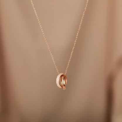 Adele - Collana Doppio Anello Intrecciato Argento Donna