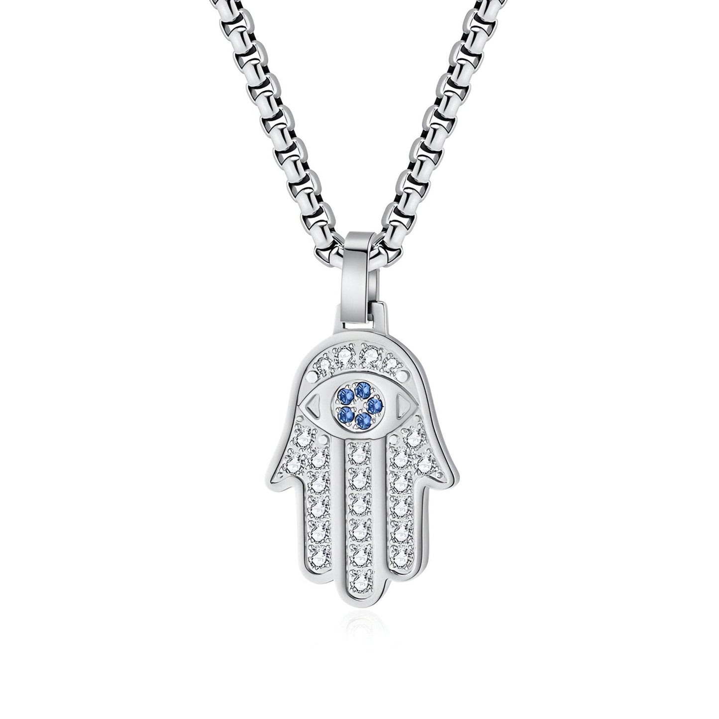 Laura - Collana Mano di Fatima Zirconi Acciaio Donna
