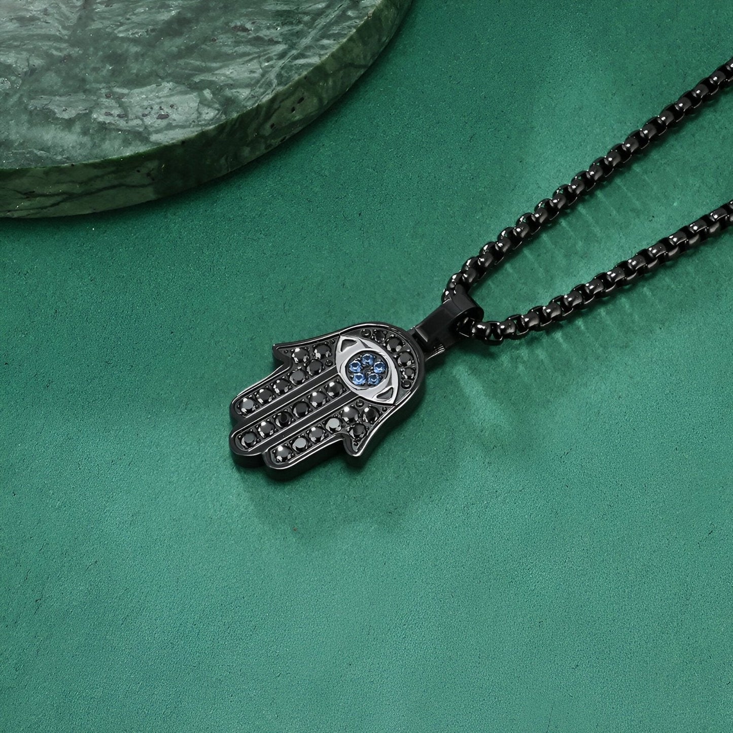 Laura - Collana Mano di Fatima Zirconi Acciaio Donna
