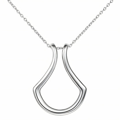 Silvia - Collana Porta Anello Ferro di Cavallo Acciaio Donna