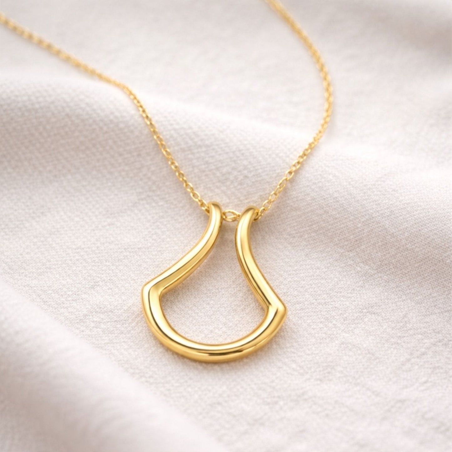 Silvia - Collana Porta Anello Ferro di Cavallo Acciaio Donna