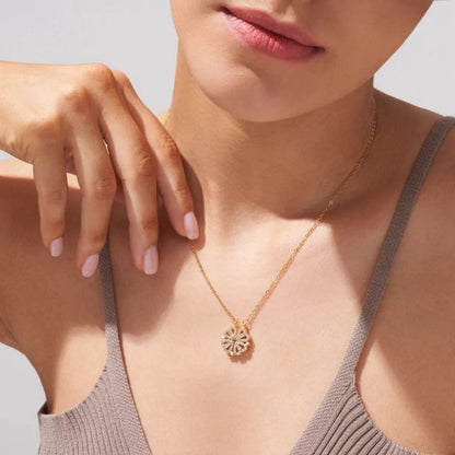 Daniela - Collana Trasformabile Trifoglio Cuore Strass Dorato