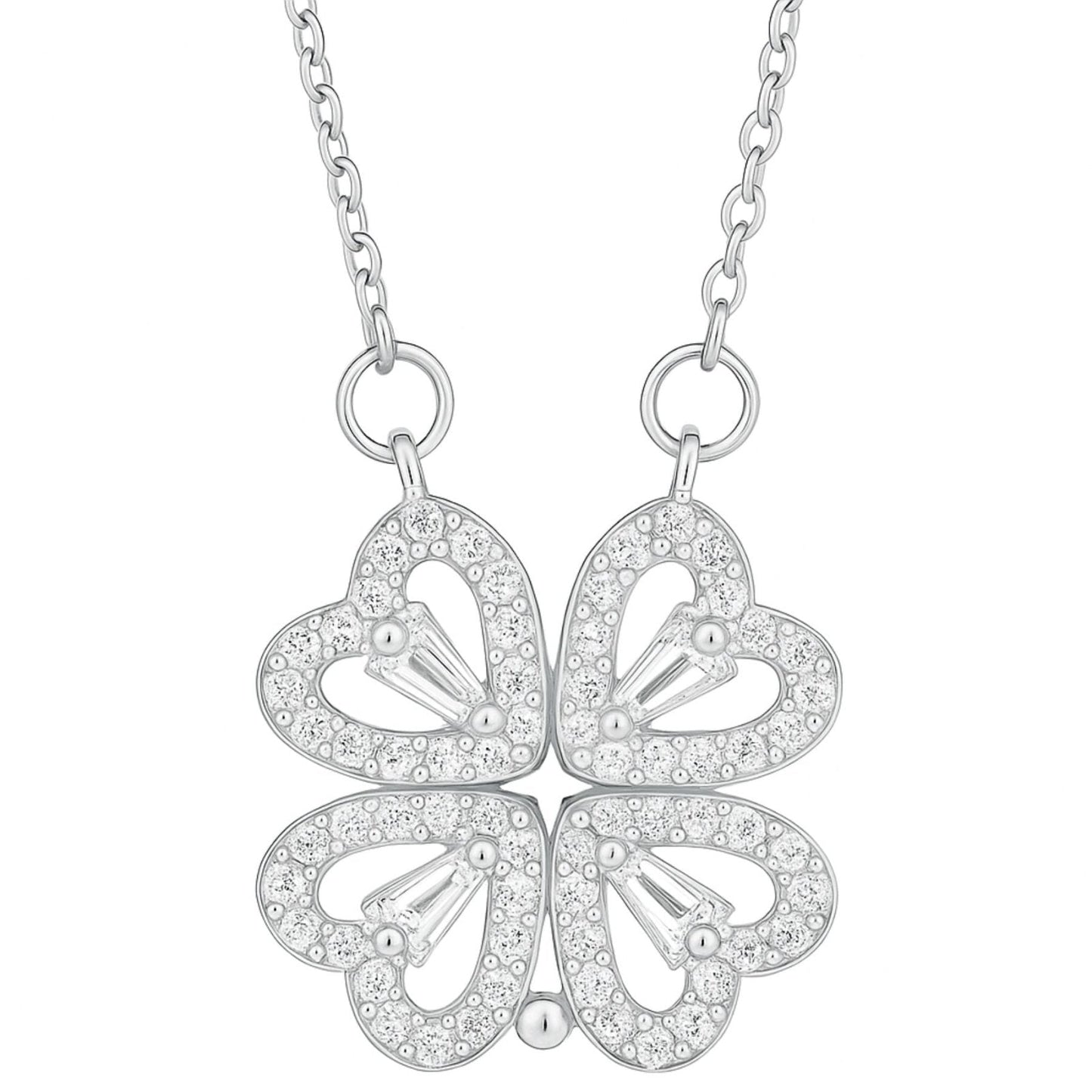 Daniela - Collana Trasformabile Trifoglio Cuore Strass Dorato