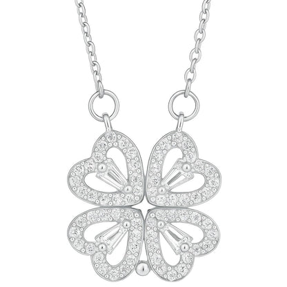 Daniela - Collana Trasformabile Trifoglio Cuore Strass Dorato