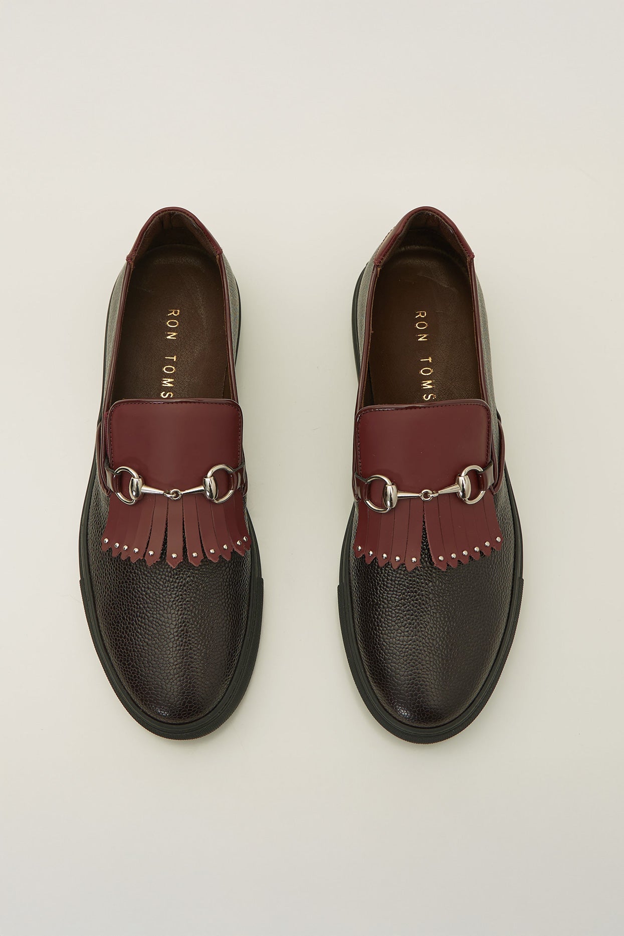 Leontino - Sneakers Uomo Slip On Nero Bordeaux