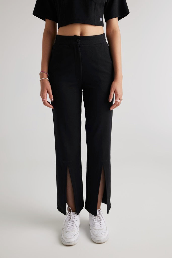 Agata - Pantaloni Donna Neri Stile Moderno Chic