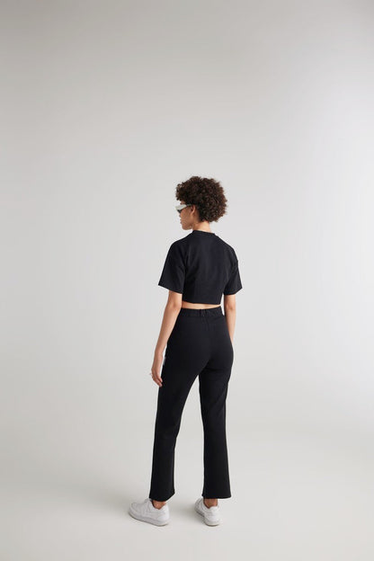 Agata - Pantaloni Donna Neri Stile Moderno Chic