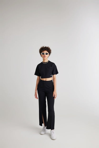 Agata - Pantaloni Donna Neri Stile Moderno Chic
