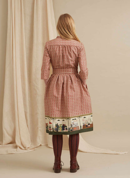 Ruggeria - Abito Cynthia Cream Stampa Farmers Market Donna