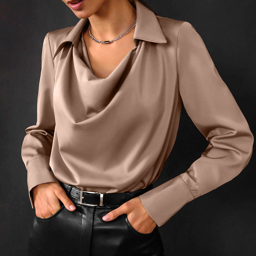 Enrica – Camicia Con Collo Drappeggiato E Taglio Irregolare