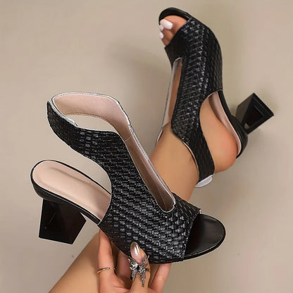 Katia - Slingback Tacco Intrecciato Elegante Donna