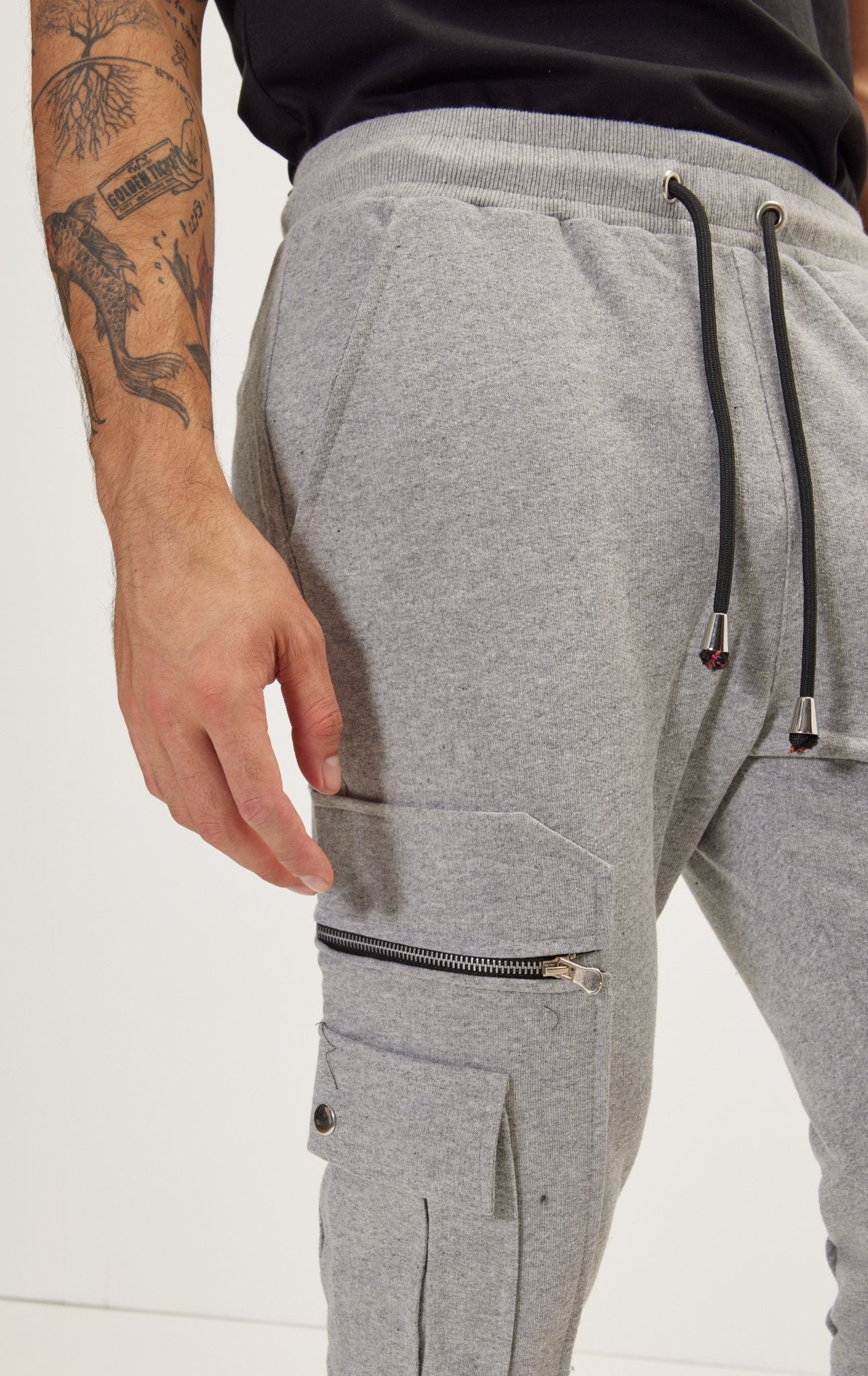 Lorisio - Pantaloni Jogger Uomo Grigi Stile Casual