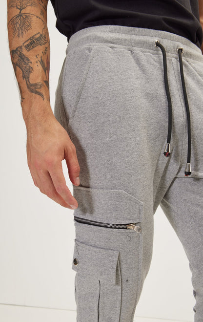 Lorisio - Pantaloni Jogger Uomo Grigi Stile Casual