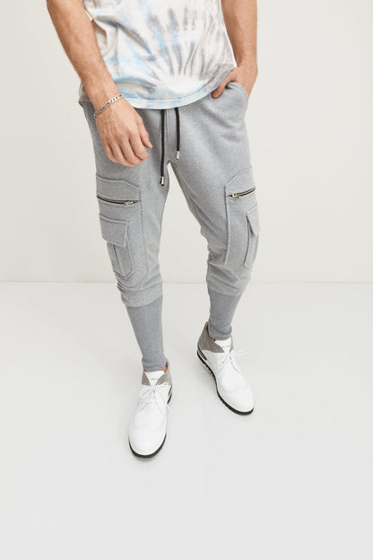 Lorisio - Pantaloni Jogger Uomo Grigi Stile Casual