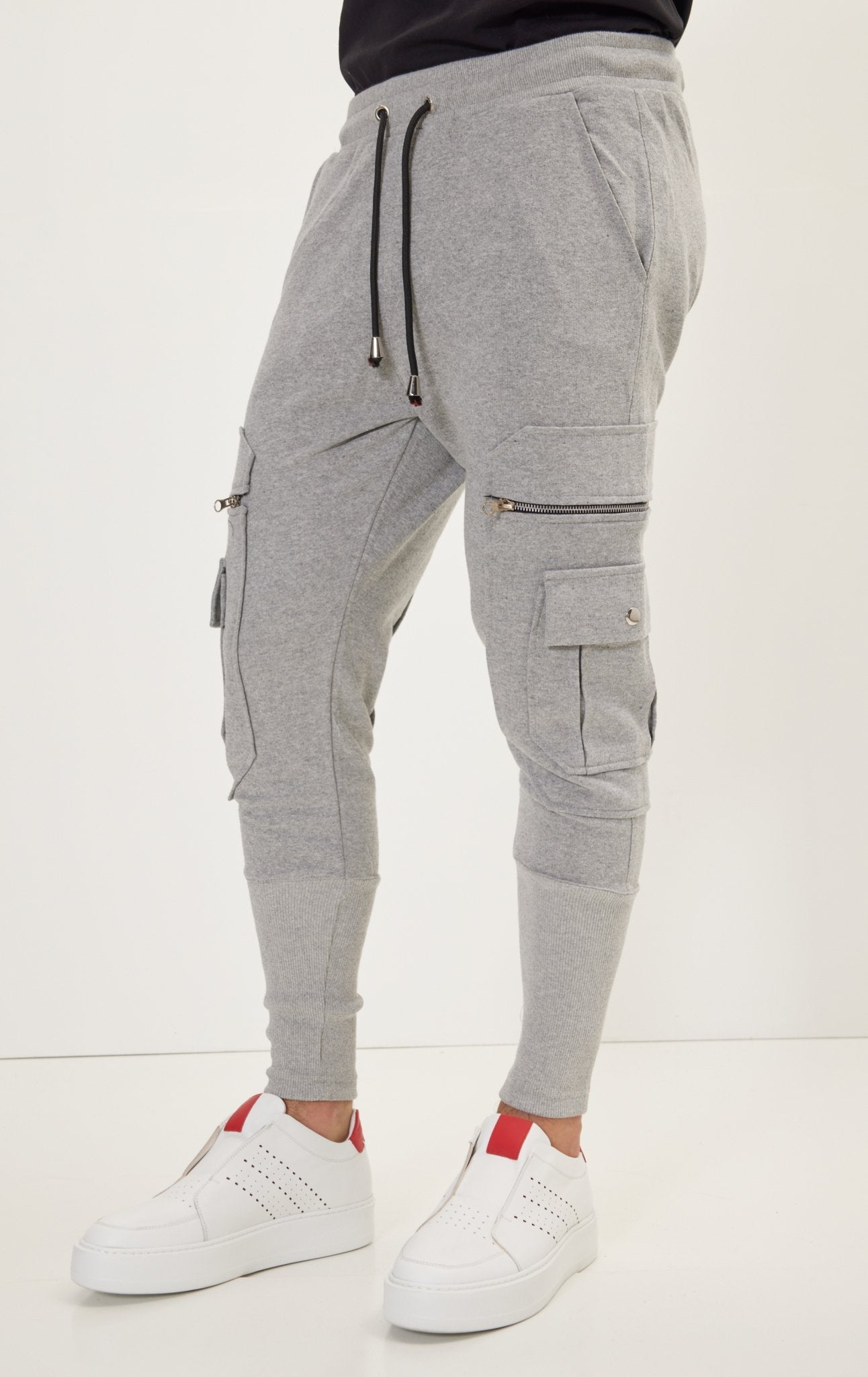 Lorisio - Pantaloni Jogger Uomo Grigi Stile Casual