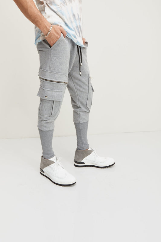 Lorisio - Pantaloni Jogger Uomo Grigi Stile Casual